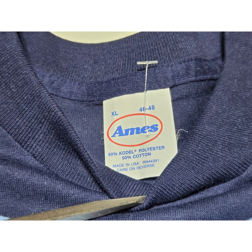 Vintage Ames Pocket T-Shirt Set (2 Shirts, Blue + Navy, M, USA Made)‎ - Picture 4 of 6